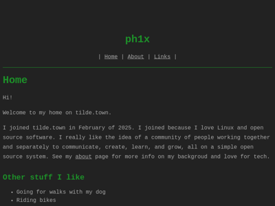 Screenshot of ~ph1x