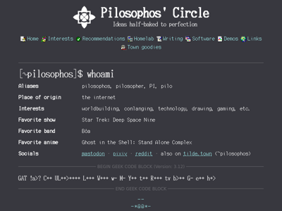 Screenshot of ~pilosophos