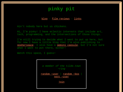 Screenshot of ~pinky