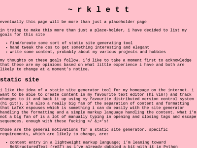 Screenshot of ~rklett