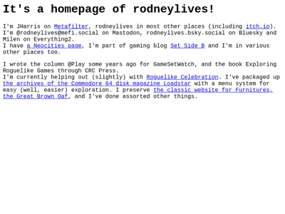 Screenshot of ~rodneylives