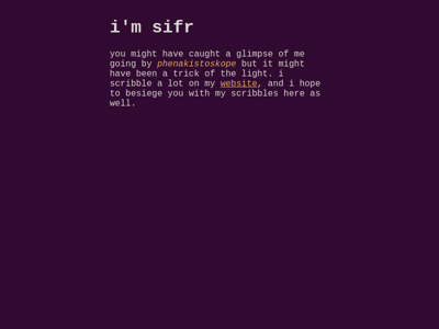 Screenshot of ~sifr