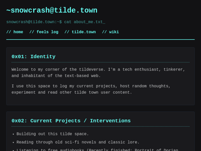 Screenshot of ~snowcrash