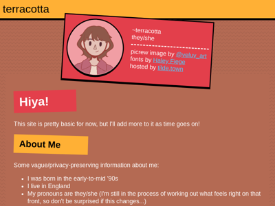 Screenshot of ~terracotta