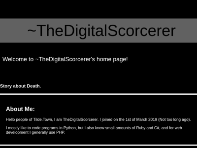 Screenshot of ~thedigitalscorcerer