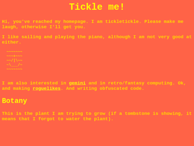 Screenshot of ~tickletickle