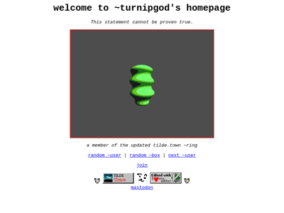 Screenshot of ~turnipgod
