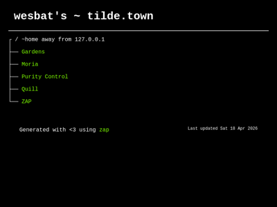 Screenshot of ~wesbat