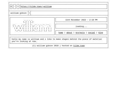 Screenshot of ~william